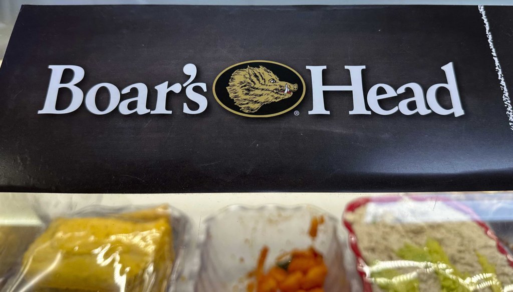 A Boar's Head logo is seen at a bodega in New York on Aug. 30, 2024. (AP)