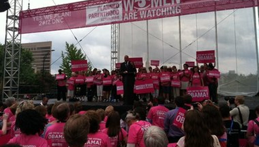 Newark Mayor Cory Booker took aim at Gov. Chris Christie at a Planned Parenthood rally during the Democratic National Convention.