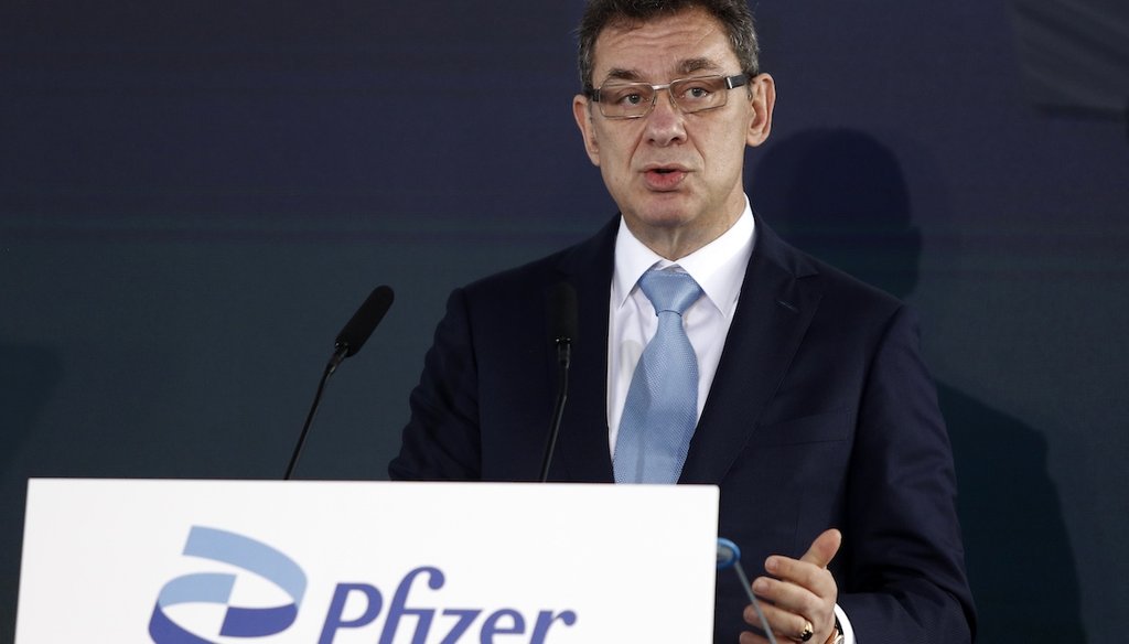 Pfizer CEO Albert Bourla speaks during a ceremony in Thessaloniki, Greece, on Oct. 12, 2021. (AP)