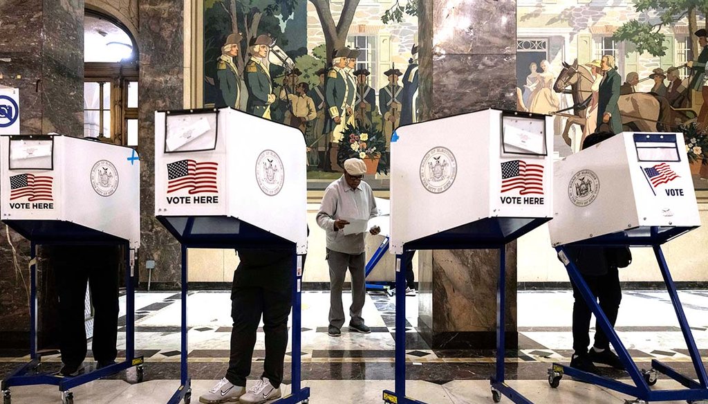 Voters cast ballots Election Day, Nov. 5, 2024, at the Bronx County Supreme Court in New York. (AP)