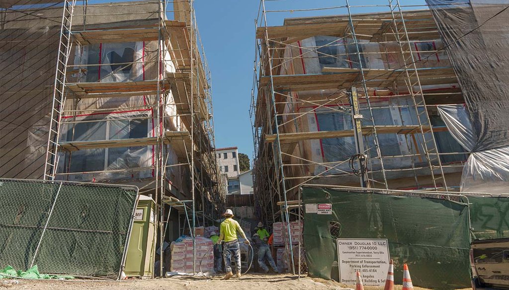 Single-home units go up in Los Angeles on Oct. 19, 2023 Housing markets may be a discussion topic during the Nov. 30 debate between California Gov. Gavin Newsom and  Florida Gov. Ron DeSantis. (AP)