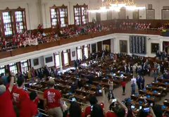 Did Texas House protesters hold signs declaring 'selves illegal immigrants?