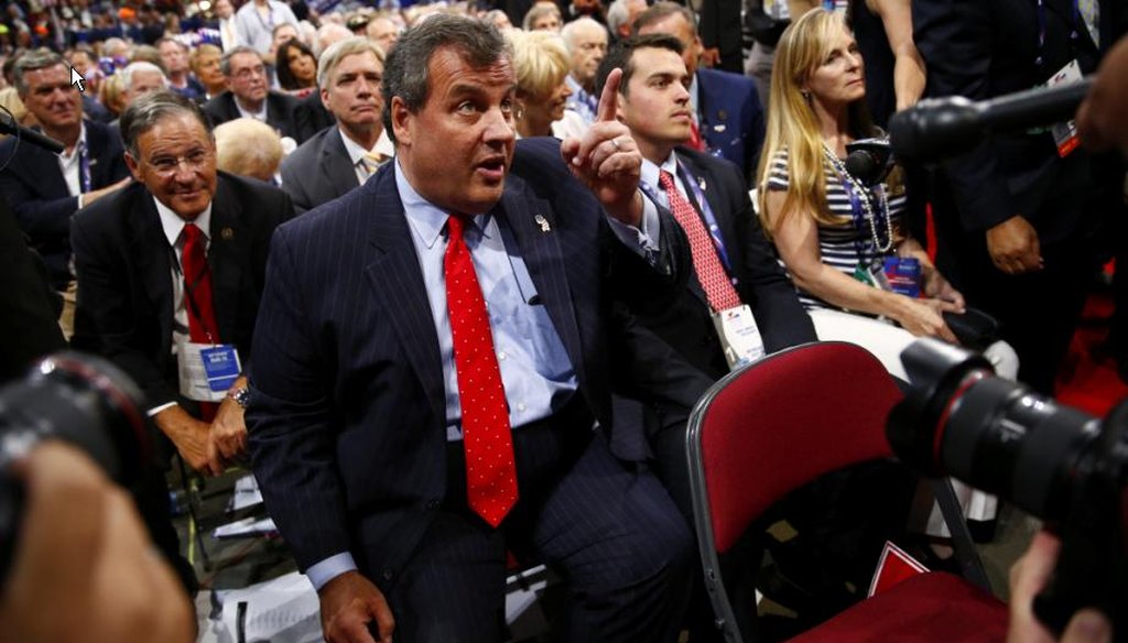 New Jersey Gov. Chris Christie during the Republican National Convention at the Quicken Loans Arena in Cleveland, July 18, 2016. (Eric Thayer/The New York Times)
