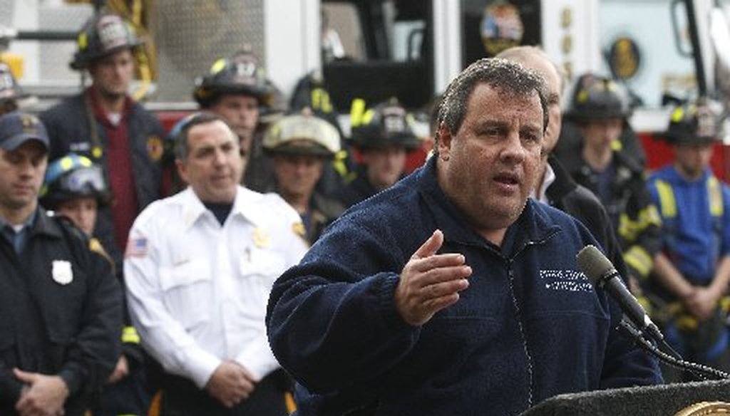 Gov. Chris Christie speaks at a news conference in November. His re-election bid and the recovery effort following Hurricane Sandy will likely be among the top stories in 2013.