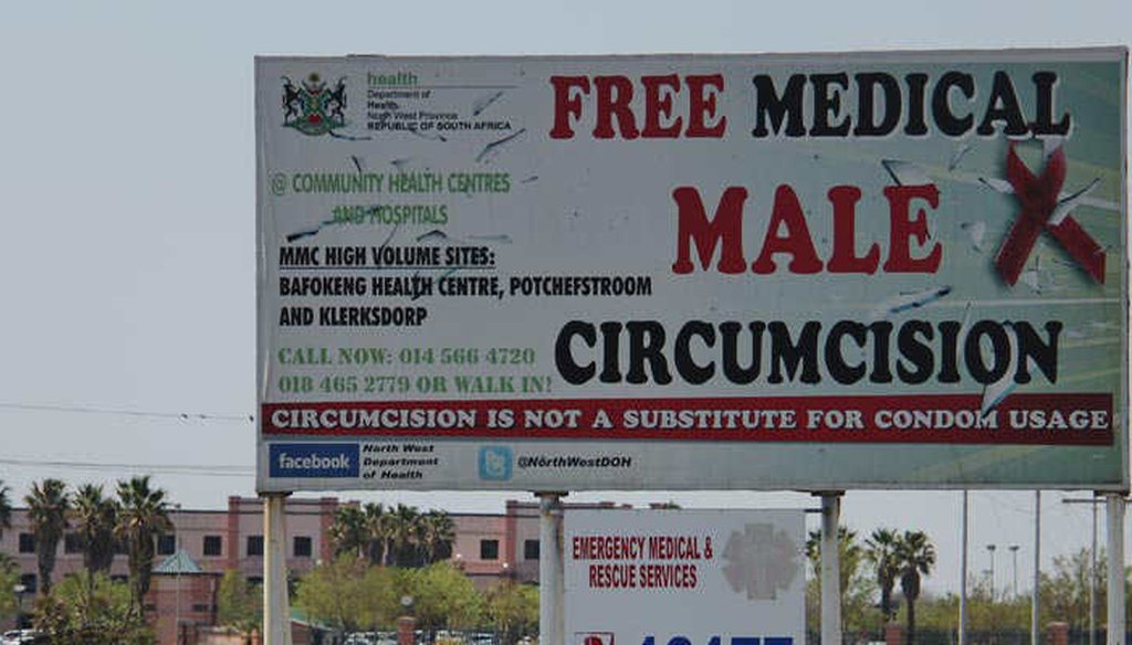 A billboard advertises medical male circumcision in South Africa (Avert)