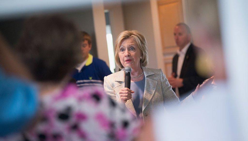 Democratic presidential hopeful Hillary Clinton speaks to guests gathered for a house party on July 26, 2015 in Carroll, Iowa. (Photo by Scott Olson/Getty Images)