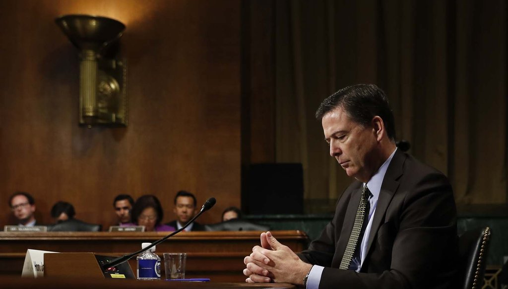 In this May 3, 2017, photo then-FBI Director James Comey testifies before a Senate Judiciary Committee hearing. (AP/Carolyn Kaster)