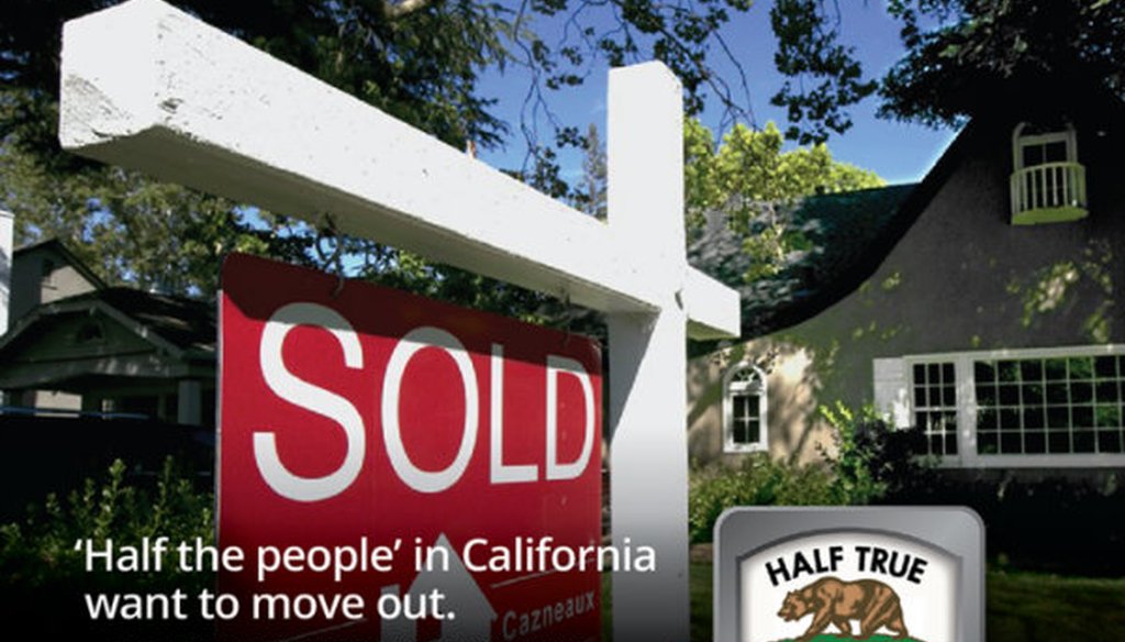 Republican candidate for governor John Cox recently claimed "half the people" in California want to move out. 