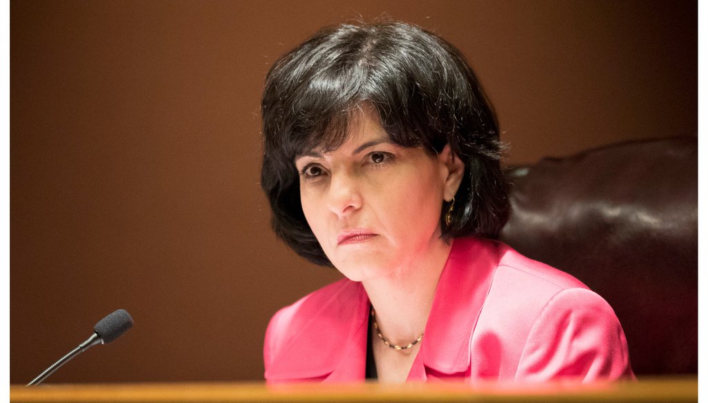 Chairperson Christi Craddick of the Texas Railroad Commission at a commission meeting on Tuesday May 22, 2018. JAY JANNER / AMERICAN-STATESMAN