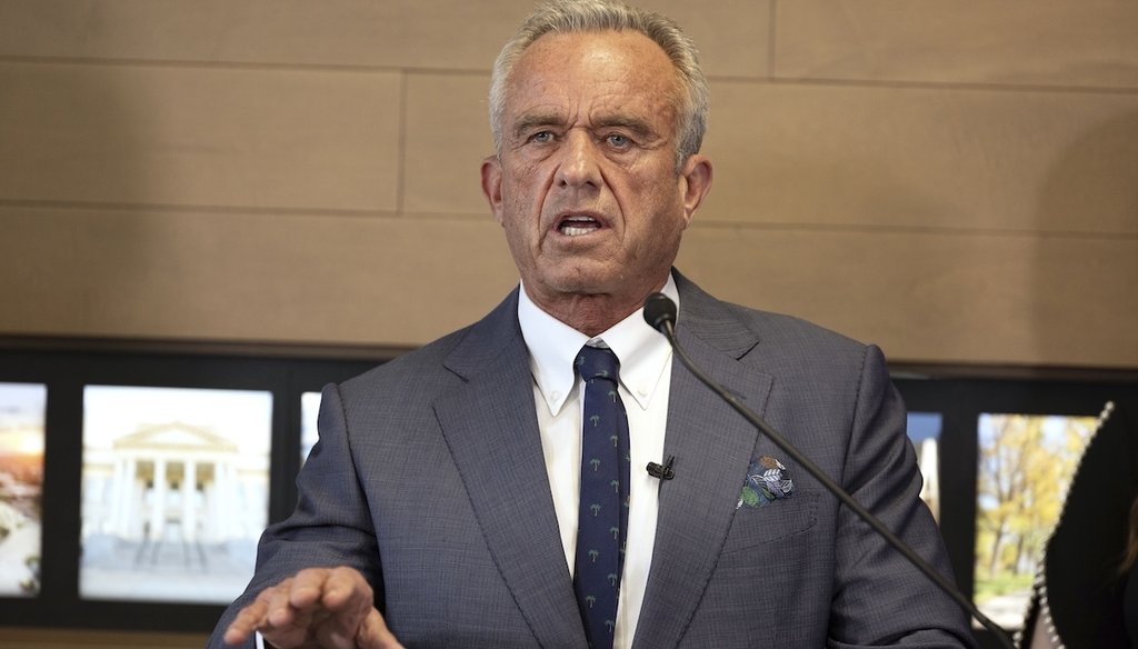 Health and Human Services Secretary Robert F. Kennedy Jr. speaks during a press conference in Utah, April 7, 2025, in Salt Lake City. (AP)