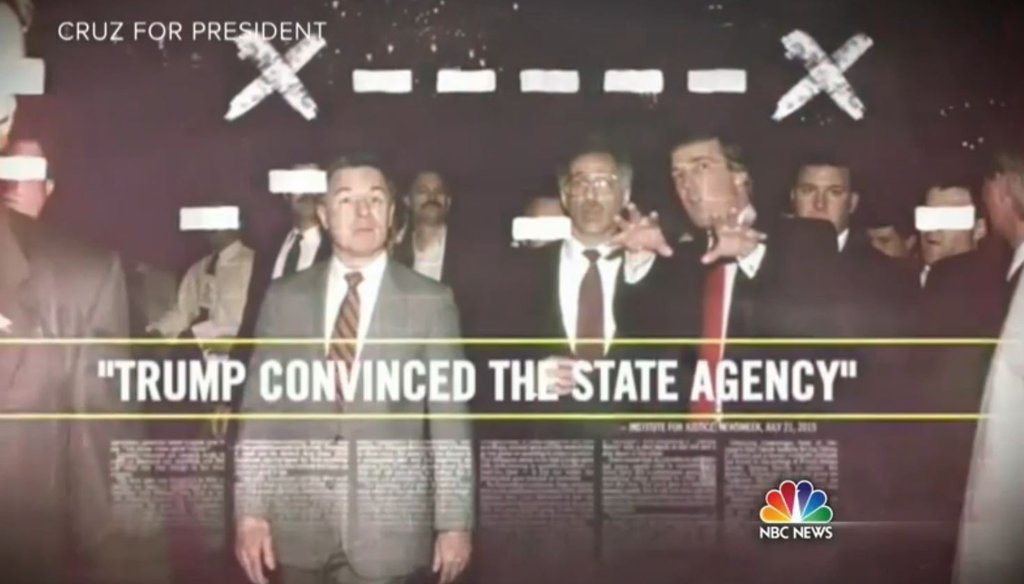 Donald Trump criticized a Ted Cruz attack ad about his love for eminent domain as "false advertising" Jan 24. on "Meet the Press." Is it? (Screengrab)