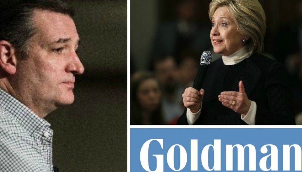 Ted Cruz and Hillary Clinton have Goldman Sachs in common -- or so critics say (Associated Press photos).
