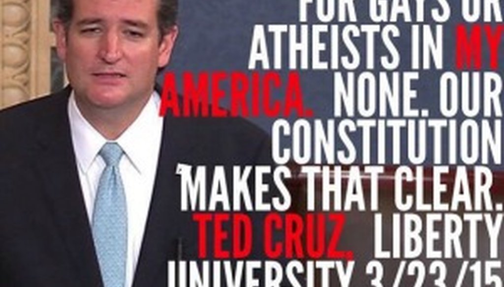 We found no substance to this meme about Ted Cruz spotted on Facebook in March 2015.