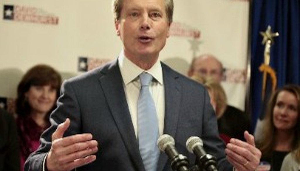 David Dewhurst, headed into a runoff for the Republican nomination for lieutenant governor, addresses supporters on primary night March 4, 2014 (Associated Press/The Daily Texan).