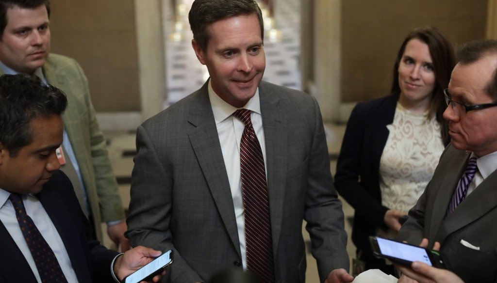 U.S. Rep Rodney Davis speaks with reporters after a hearing last year. (Photo by Alex Wong/Getty Images)