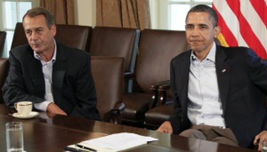 House Speaker John Boehner and President Barack Obama met in the White House on July 23 for talks on raising the nation's debt celing.