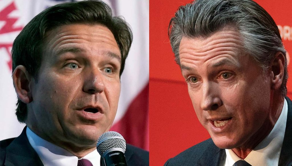 Florida Gov. Ron DeSantis and California Gov. Gavin Newsom will debate Nov. 30 on Fox News. (AP)