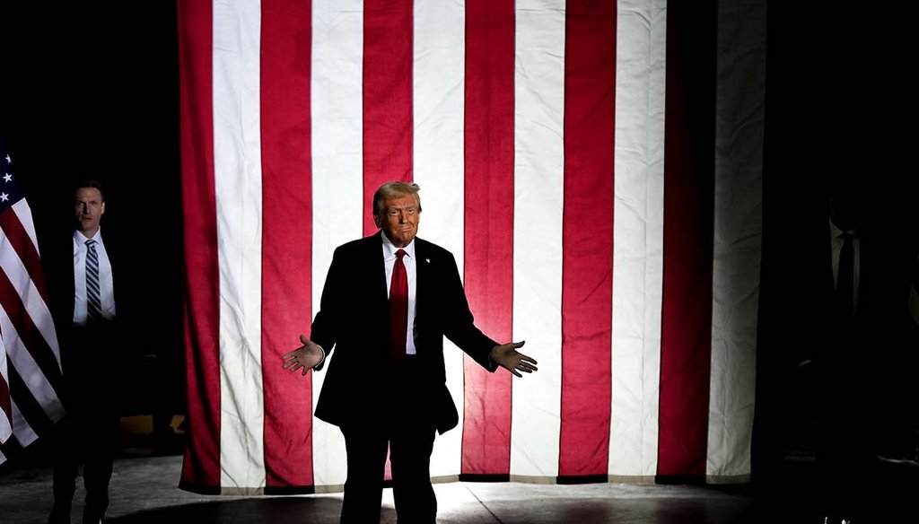 Former President Donald Trump, the Republican presidential nominee, Oct. 29, 2024, arrives for a campaign rally at PPL Center in Allentown, Pa. (AP)