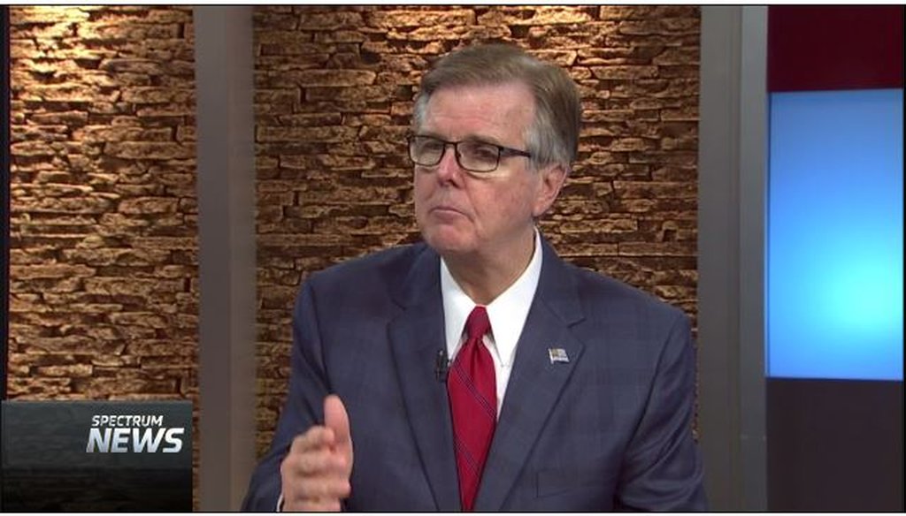 Lt. Gov. Dan Patrick, on the 'Capital Tonight' program, said May 30, 2017, that PolitiFact Texas was "just wrong" in finding Pants on Fire his recent tax-savings claim (screenshot).