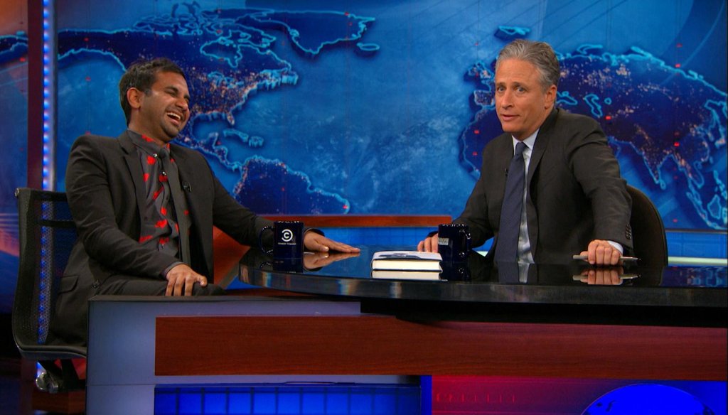 Aziz Ansari on the June 16, 2015, edition of "The Daily Show." (Comedy Central)