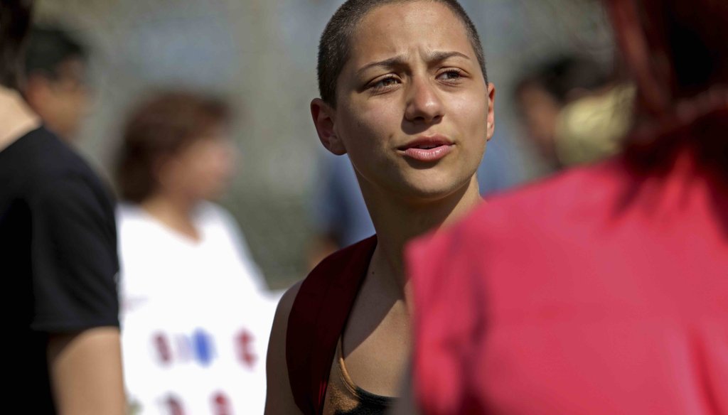 Emma Gonzalez, a senior who survived Wednesday's shooting at Marjory Stoneman Douglas High School, is one of the students who focused their anger Feb. 18 at President Donald Trump, contending that his response to the attack has been needlessly divisive. 