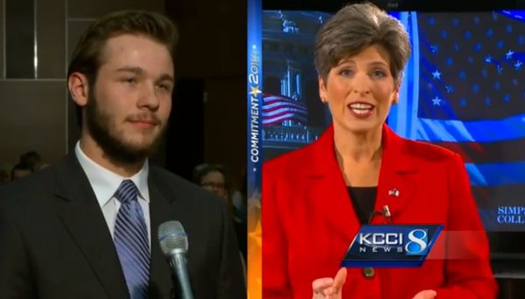 Republican Senate candidate Joni Ernst debated her Democratic rival on Oct. 11, 2014. We checked one of her claims.