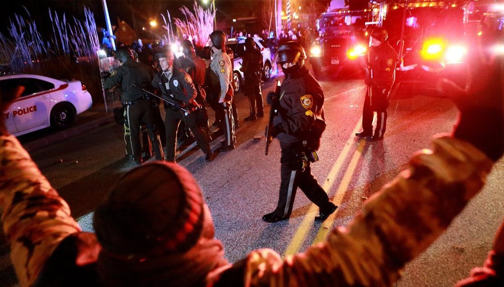A grand jury's decision not to prosecute Darren Wilson for killing Michael Brown set off a new wave of protests in Ferguson, Mo., on Nov. 24, 2014.