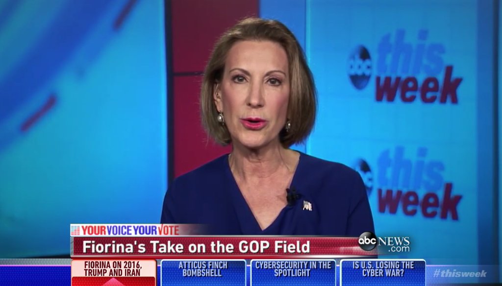 Carly Fiorina on ABC's "This Week," July 12, 2015. (Screen grab)