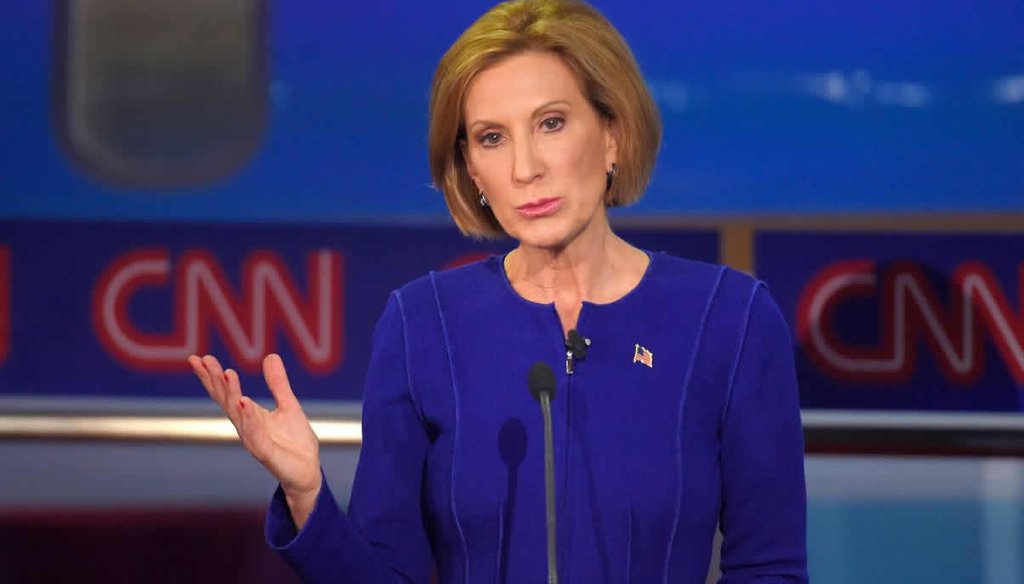 Republican presidential candidate Carly Fiorina makes a point during the CNN Republican presidential debate at the Ronald Reagan Presidential Library and Museum Sept. 16, 2015, in Simi Valley, Calif. (AP Photo/Mark J. Terrill) 