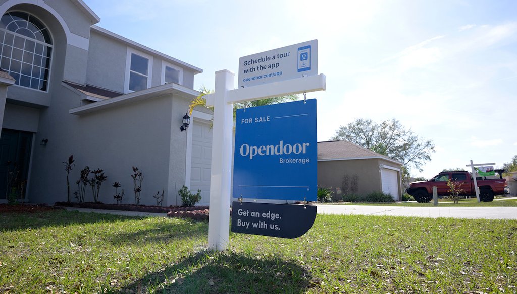 Real estate signs are posted outside homes for sale in 2023 in Valrico, Fla. (AP)