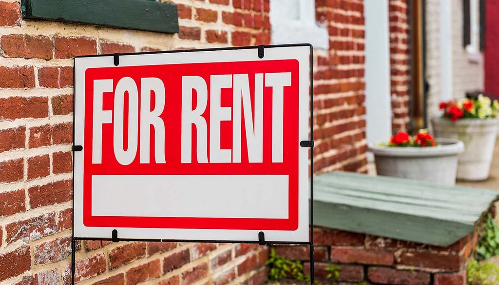 "For rent" sign outside of a home. (Shutterstock)