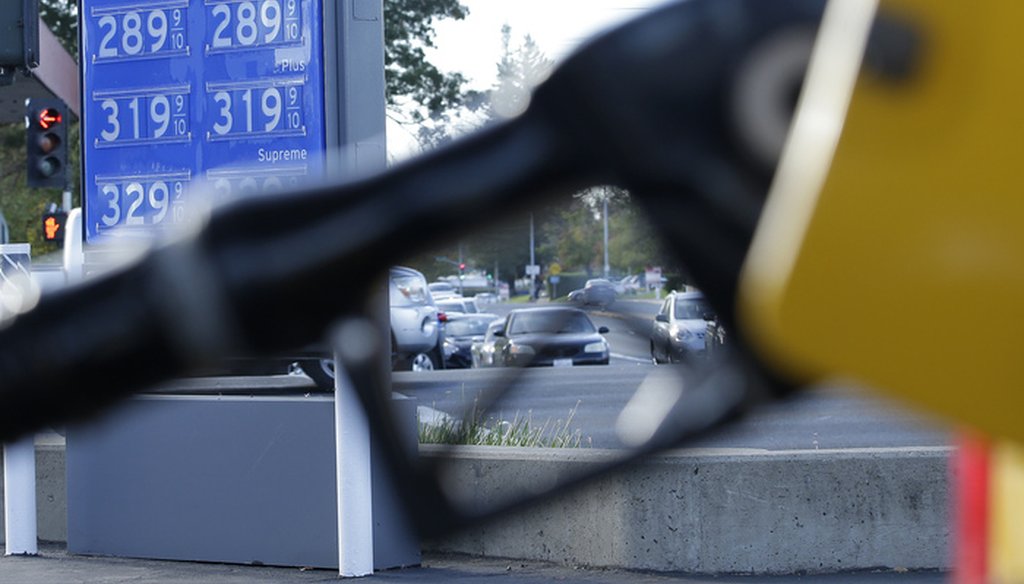 California’s gasoline tax rose by 12 cents per gallon on  Nov., 1, 2017.  (AP Photo/Rich Pedroncelli)