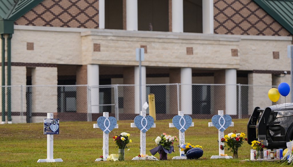 A memorial is seen at Apalachee High School on Sept. 7, 2024, in Winder, Ga. (AP)