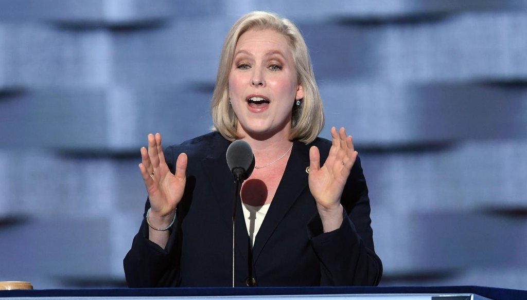 New York Sen. Kirsten Gillibrand speaks during the first day of the Democratic National Convention on July 25, 2016, at the Wells Fargo Center, Philadelphia, Pa. (TNS)