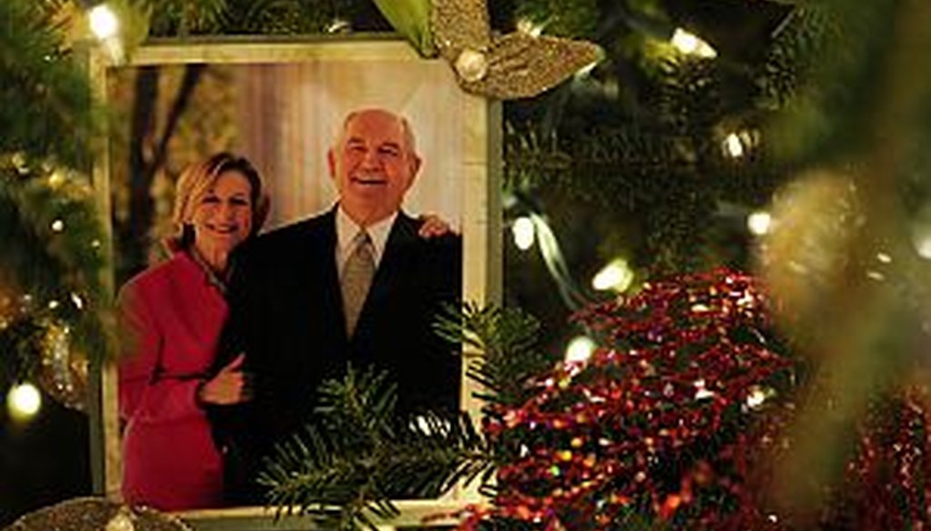 A 2008 holiday decoration at the Governor's Mansion featured Gov. Sonny Perdue. This season, pols brought us tidings of comfort and truthiness. 