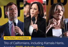 Harris, Swalwell, Williamson: A quick look at the Californians on tonight’s debate stage