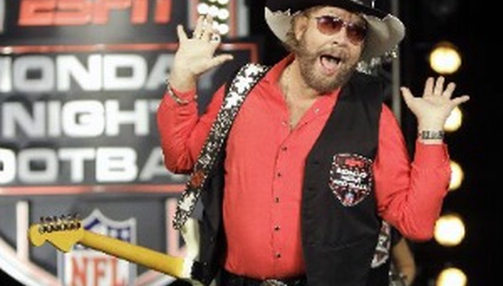 Hank Williams Jr. was once the lead-in singer for ESPN's "Monday Night Football" (Associated Press photo).