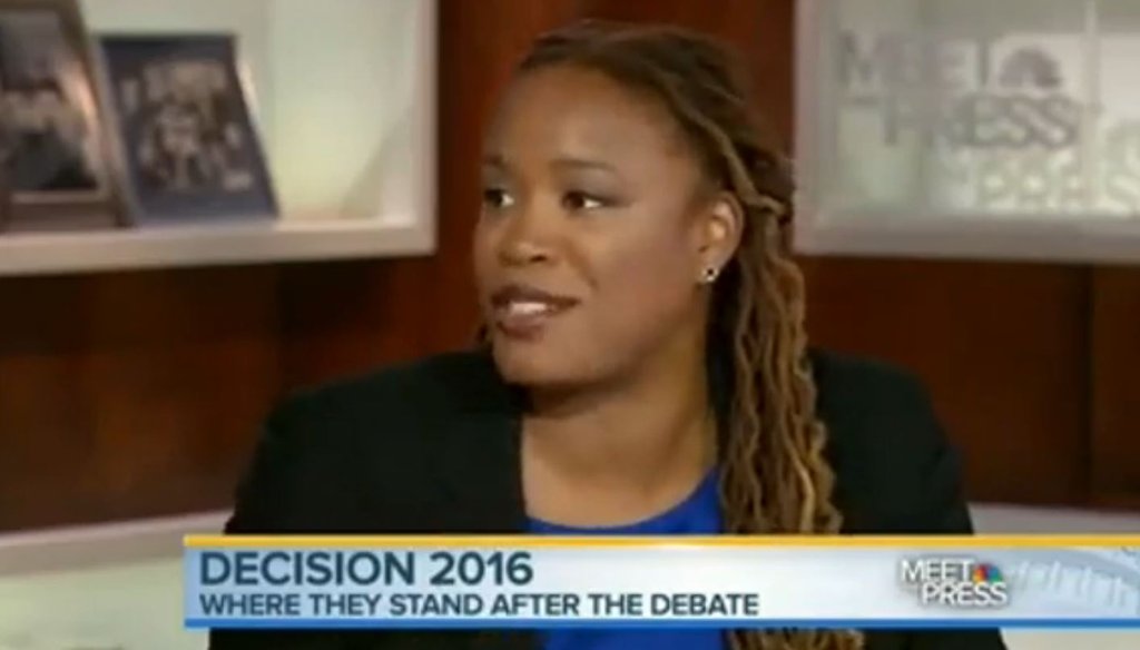Heather McGhee, a Democratic pundit and president of Demos, talks about the Republican Party's disconnect with women on Aug. 9, 2015, on "Meet the Press."