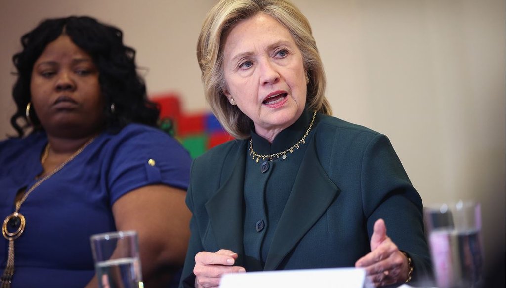 Democratic presidential hopeful and former Secretary of State Hillary Clinton meets with parents and child care workers on May 20, 2015 in Chicago. (Scott Olson/Getty Images)