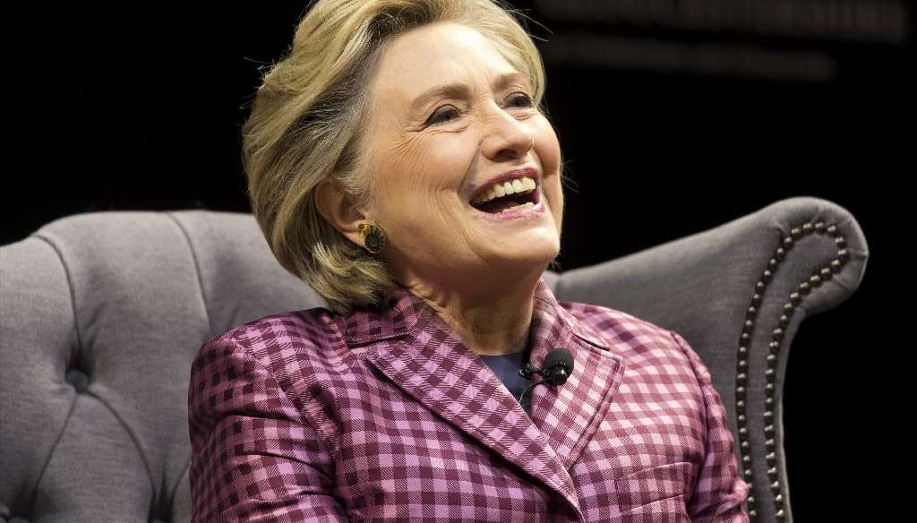 A fake news story said that former Democratic presidential nominee Hillary Clinton made disparaging remarks about Floridians facing Hurricane Irma. (Getty Images photo)