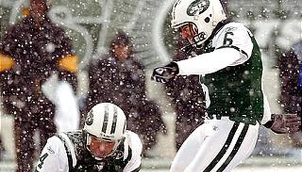 Yes it snowed back when the Jets and Steelers played in 2003. But 23 inches? Not quite.