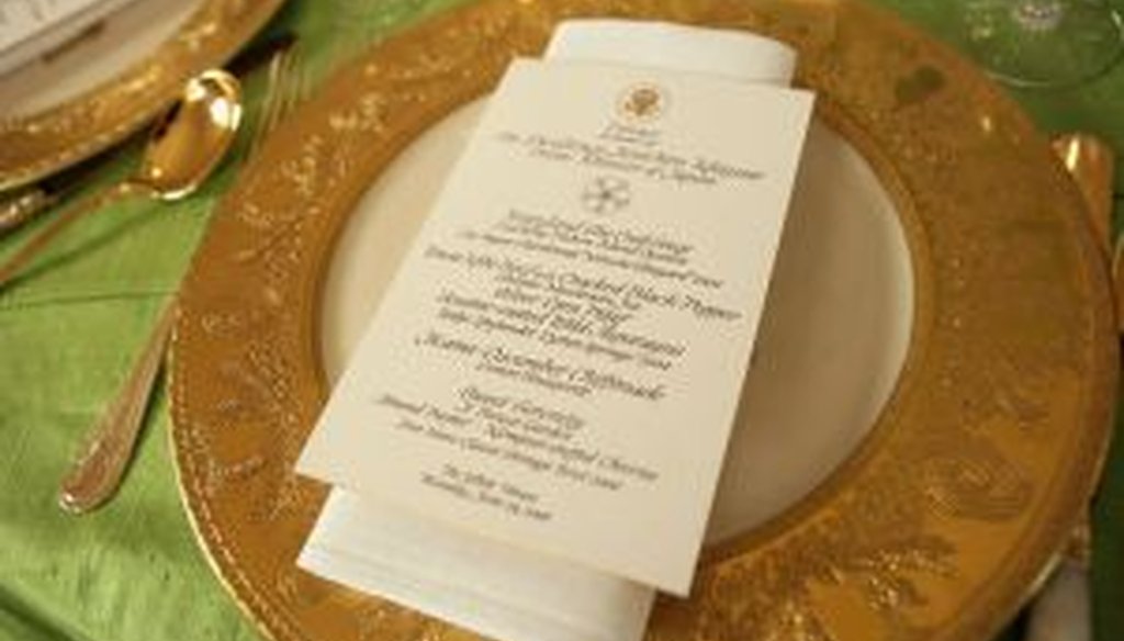 An example of White House calligraphy: a menu from a 2006 state dinner honoring the prime minister of Japan.