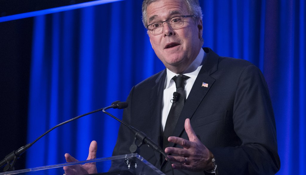 Former Florida Gov. Jeb Bush said the economy is so bad, you can't pull yourself up by your bootstraps nearly as easily as other developed countries. (AP photo)