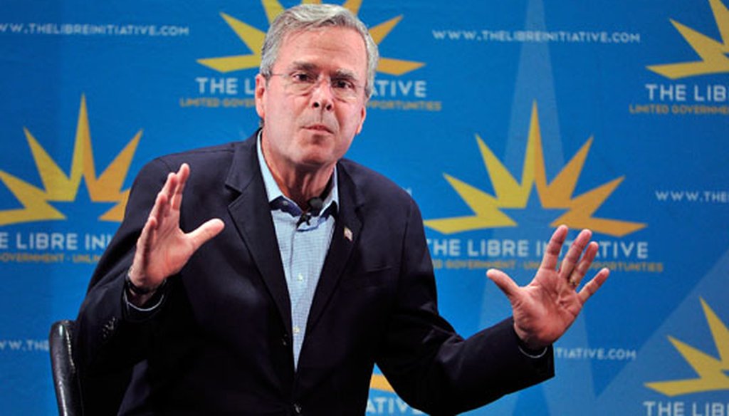 Republican presidential candidate Jeb Bush speaks during the LIBRE Initiative Fourm at the College of Southern Nevada on Oct. 21, 2015, in North Las Vegas, Nev. (Getty Images)