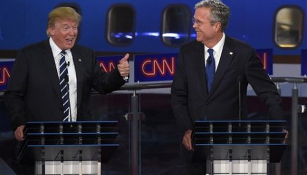 Former Florida Gov. Jeb Bush attacked front runner Donald Trump during the CNN debate Sept. 16, 2015.