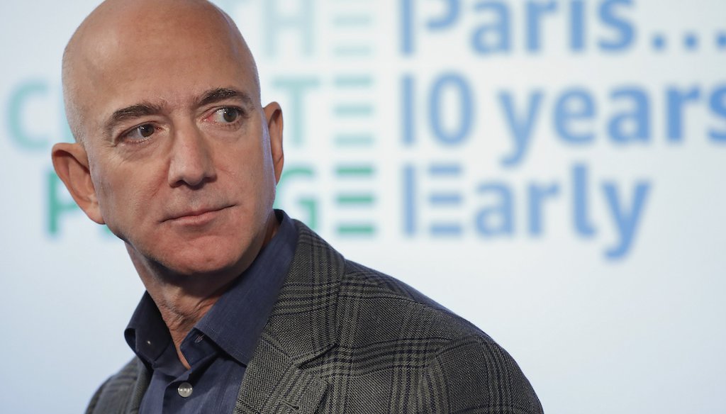 Amazon founder Jeff Bezos at a 2019 news conference at the National Press Club in Washington. (AP)