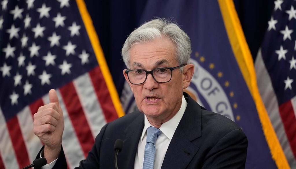 Federal Reserve Board Chair Jerome Powell speaks March 22, 2023, during a news conference at the Federal Reserve in Washington. (AP)