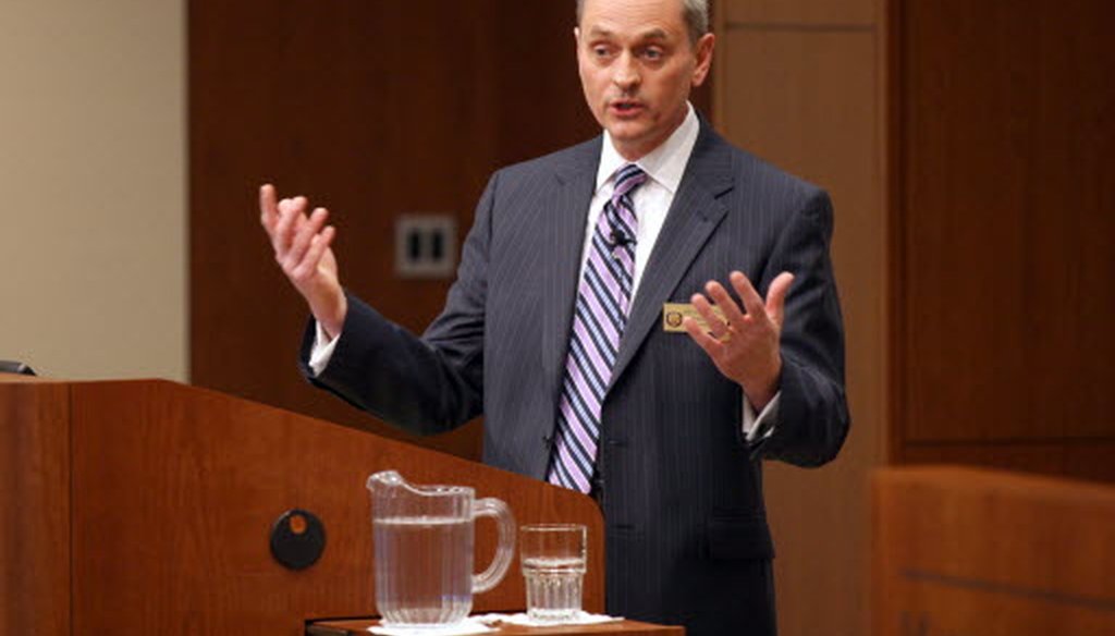 State Rep. Joe Sanfelippo spoke at a joint forum of the Milwaukee Press Club and Marquette Law School on the future of the Milwaukee County Board on Thursday, April 4, 2013