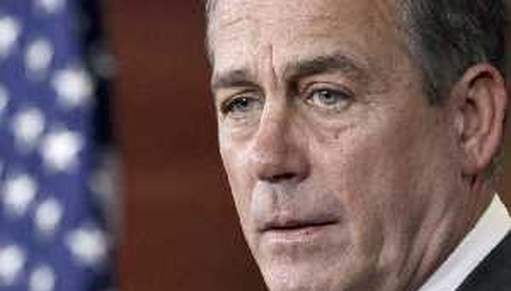 House Republican leader John Boehner's statements often rate high for accuracy.