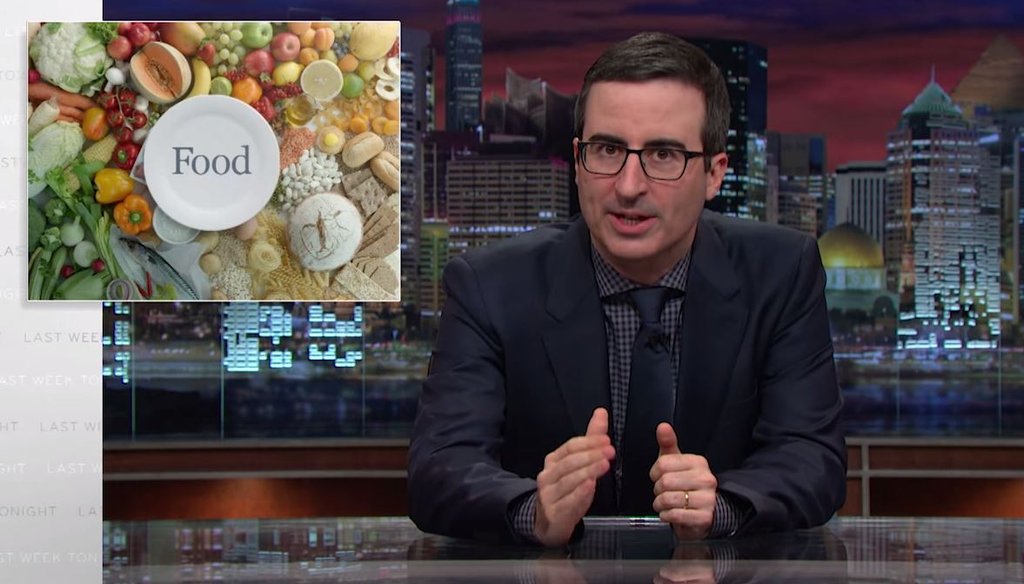 HBO's John Oliver talked about food waste and the regulatory conditions that he argues leads to it in the July 19 episode of "Last Week Tonight" on HBO. (Screenshot)